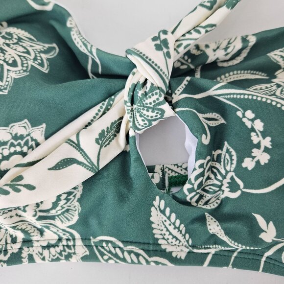 Cupshe Womens Floral Green High-Waisted Bikini Set Medium Beach Vacation Sexy - Picture 6 of 9